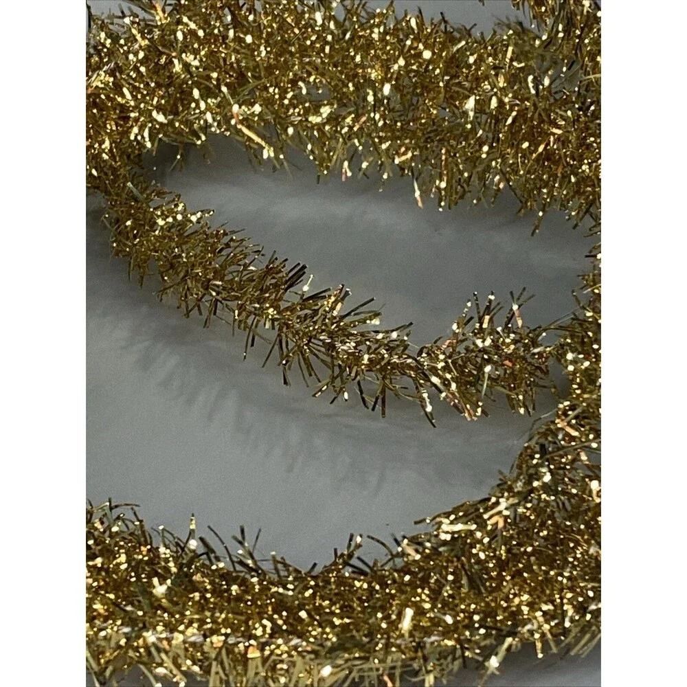 Christmas Feather Tree Tinsel Garland Strand 6' Gold Holiday Tree
